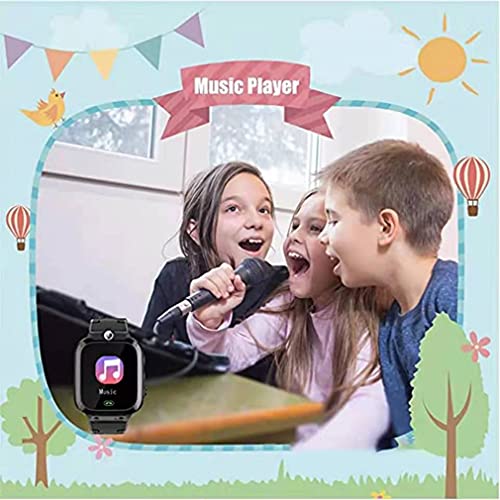 1.44"Reloj Inteligente para niños y niñas Juego Smartwatch Cámara Doble Grabadora de Video Reproductor de música Educación para niños Juguetes Negro 1.44"