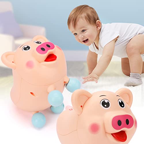 16MG Creativo novedad caminando dibujos animados Piggie juguetes realistas luces de sonido eléctrico inteligente luminoso música niños amor regalo robot piggy para niños