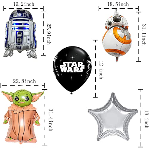 17 globos de helio de Star Wars Miotlsy-decoración de fiesta de cumpleaños con temática de Star Wars para niños para Regalos de niños Suministros decoración