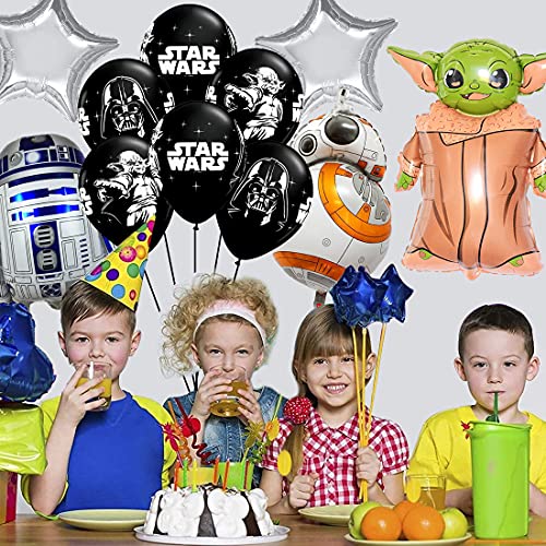 17 globos de helio de Star Wars Miotlsy-decoración de fiesta de cumpleaños con temática de Star Wars para niños para Regalos de niños Suministros decoración