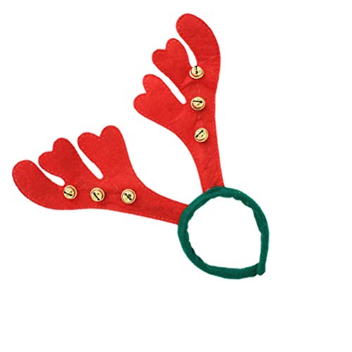 18 piezas de Navidad rojo Antlers diadema accesorio de vestuario campanas bandas para el pelo aros de fiesta favores foto accesorios