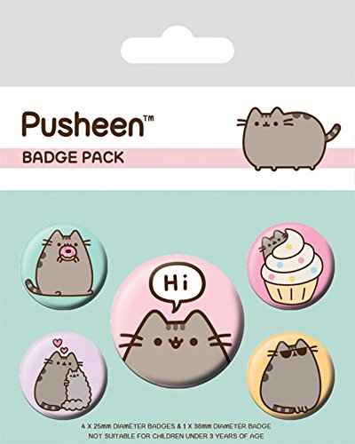 1art1 Pusheen - Says Hi Set De Chapas (15 x 10cm)