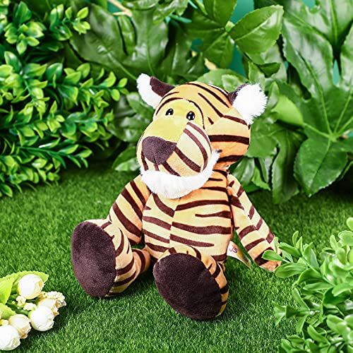 2 Animales de Peluche de Zoológico Set de Juguete de Animal Lindo Juguetes de Peluche de Animales de Selva para Su Hija Hijo Regalos de Fiesta, 9,9 Pulgadas (León, Tigre)