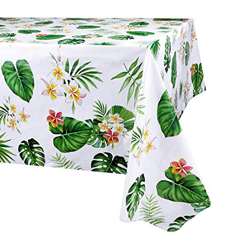 2 Paquetes Mantel Hawaiano, Decoración de Fiesta de Cumpleaños, Decoración de Fiesta Luau, Desechable El plastico Cubiertas de Mesa Rectangulares