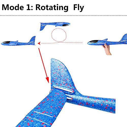 2 piezas de avión de espuma de poliestireno, juguetes de avión, planeador de tiro al aire libre, planeador, lanzamiento manual de espuma, modelo de vuelo, equipo de juegos para niño niña cumpleaños