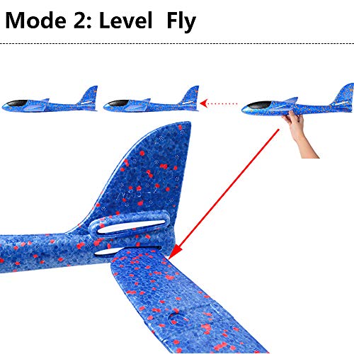 2 piezas de avión de espuma de poliestireno, juguetes de avión, planeador de tiro al aire libre, planeador, lanzamiento manual de espuma, modelo de vuelo, equipo de juegos para niño niña cumpleaños