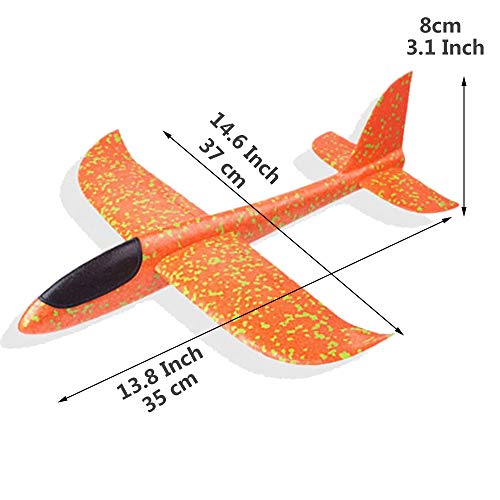 2 piezas de avión de espuma de poliestireno, juguetes de avión, planeador de tiro al aire libre, planeador, lanzamiento manual de espuma, modelo de vuelo, equipo de juegos para niño niña cumpleaños