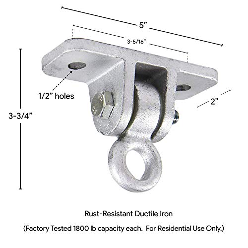 2 Piezas Resistentes Swing Perchas con Bloqueo Ganchos De Cierre, Deber Techo Pared Montaje Ganchos Anclajes- Anclaje de Techo,para Porche Swingset Interior Exterior Asiento Yoga Trapecio+2 Mosquetón