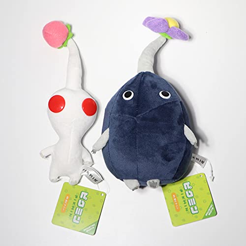 2 piezas/set de juego pikmin blanco bola azul oscuro flor de peluche juguete peluche japonés dibujos animados peluche animal juguete bebé niño cumpleaños regalo