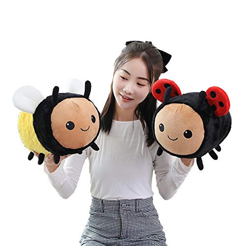 20-40 CM Nuevo Anime Kawaii Felpa Abeja Mariquita Juguetes para bebés Juguetes de Peluche Almohada habitación de bebé hogar Moda Almohadas Decorativas 40 CM Amarillo