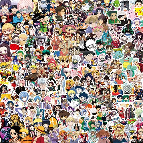 200 pegatinas de anime de dibujos animados japoneses mixtos de anime, vinilo impermeable para portátil, equipaje, monopatín, coche, niño y adolescentes