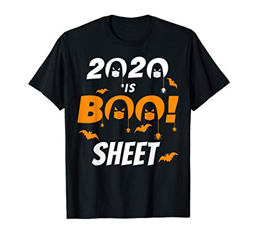 2020 Boo hoja divertida fantasma en máscara Halloween 2020 Camiseta