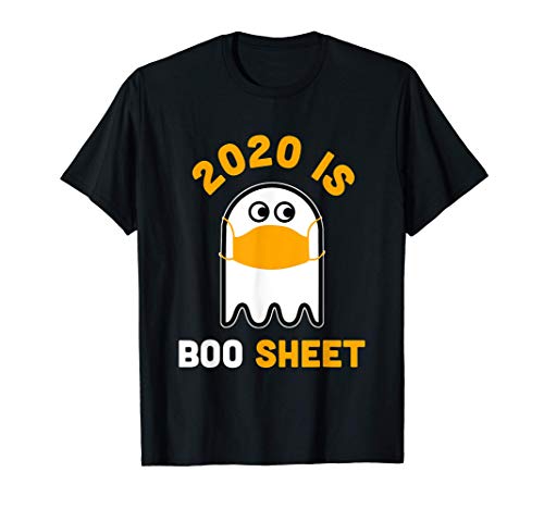 2020 Es Boo Hoja Lindo Fantasma En La Máscara De Halloween Camiseta