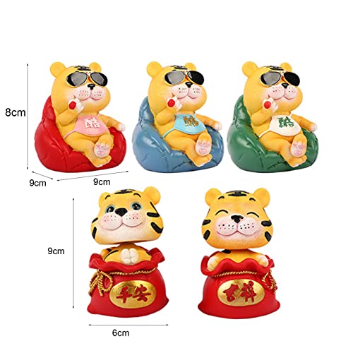 2022 Tiger Chinese New Year Tiger Doll, Tigers Peluche de animales de peluche, Figuras de tigre Exquisitas Decorativas Portátiles Lindo Mini Sofá Tigre Ornamento para Decoración Interior del Coche - D