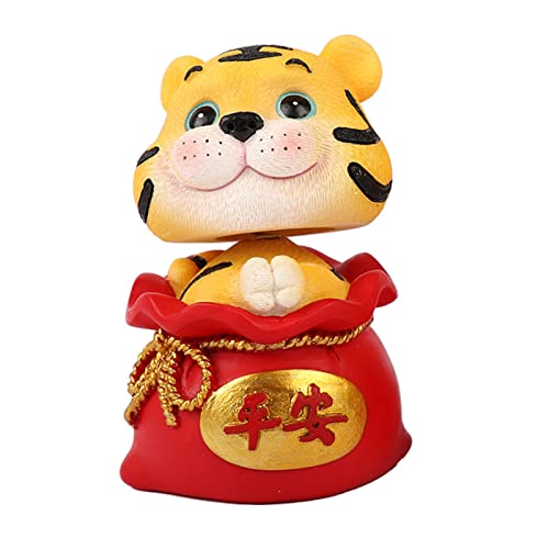 2022 Tiger Chinese New Year Tiger Doll, Tigers Peluche de animales de peluche, Figuras de tigre Exquisitas Decorativas Portátiles Lindo Mini Sofá Tigre Ornamento para Decoración Interior del Coche - D