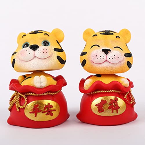 2022 Tiger Chinese New Year Tiger Doll, Tigers Peluche de animales de peluche, Figuras de tigre Exquisitas Decorativas Portátiles Lindo Mini Sofá Tigre Ornamento para Decoración Interior del Coche - D