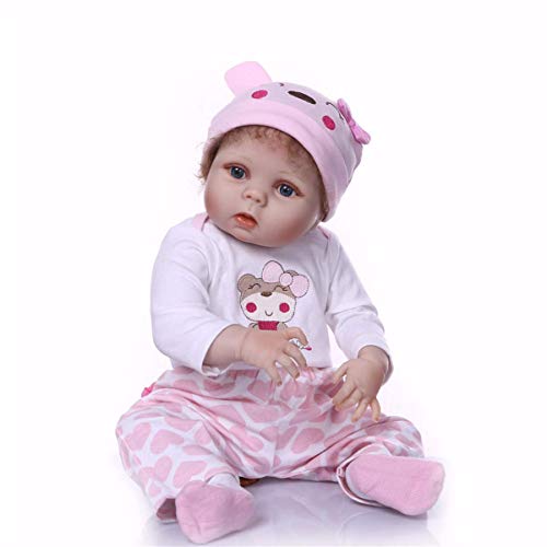 22 Pulgadas 55 cm Little Mimi Baby Girl Doll Hecho a Mano en Vinilo de Silicona Cuerpo Completo Realista Muñecas recién Nacidas Reborn Coleccionables Lavable Niños Cumpleaños