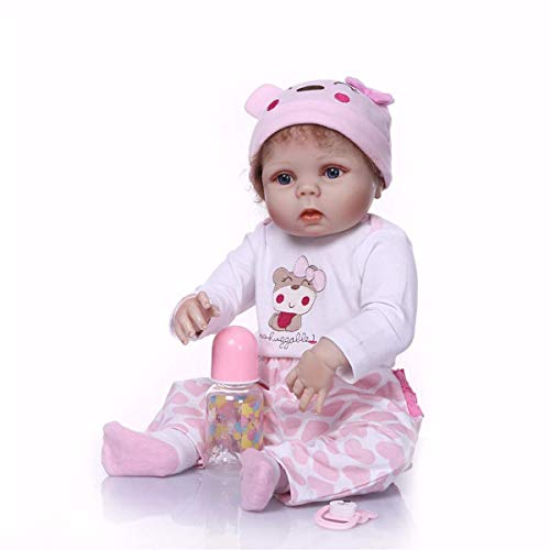 22 Pulgadas 55 cm Little Mimi Baby Girl Doll Hecho a Mano en Vinilo de Silicona Cuerpo Completo Realista Muñecas recién Nacidas Reborn Coleccionables Lavable Niños Cumpleaños