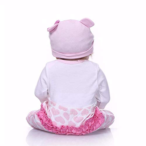 22 Pulgadas 55 cm Little Mimi Baby Girl Doll Hecho a Mano en Vinilo de Silicona Cuerpo Completo Realista Muñecas recién Nacidas Reborn Coleccionables Lavable Niños Cumpleaños