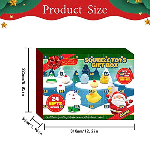 24 Unids Navidad Squeeze Juguetes Divertidos Adviento Cuenta Regresiva Calendario Dibujos Animados Fruta Muñeco de Nieve Anti Estrés Squeeze Muñecas Regalo Navidad Squeeze Juguetes