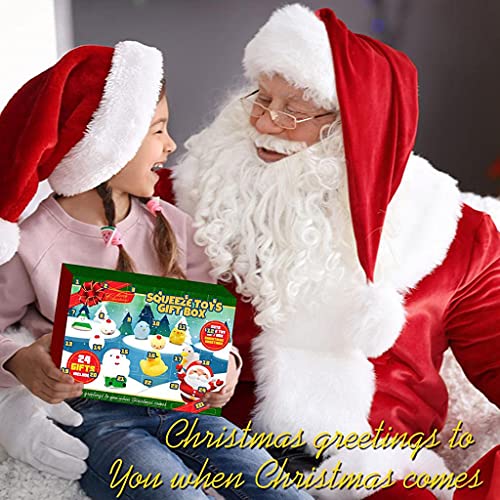 24 Unids Navidad Squeeze Juguetes Divertidos Adviento Cuenta Regresiva Calendario Dibujos Animados Fruta Muñeco de Nieve Anti Estrés Squeeze Muñecas Regalo Navidad Squeeze Juguetes