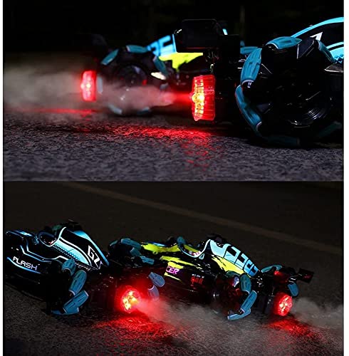 2.4G Remote Control Car 360° Rotation Spray Drift Stunt RC Cars 4WD High Speed F1 Racing Car with LED Light Best Toy Car Gifts for Kids (A)