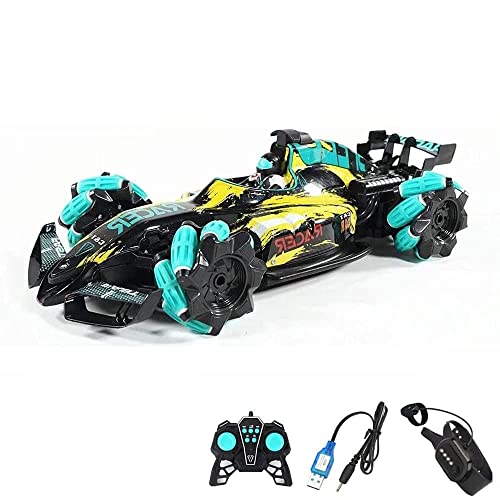 2.4G Remote Control Car 360° Rotation Spray Drift Stunt RC Cars 4WD High Speed F1 Racing Car with LED Light Best Toy Car Gifts for Kids (B)