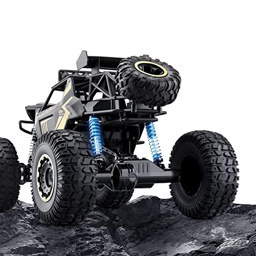 2.4Ghz Remote Control Car 1/8 RC Cars 4WD Powerful All Terrains RC Rock Crawler Electric Off Road Radio Control Cars with Anti-Fall and Crash Resistance Shock Absorber (Black)