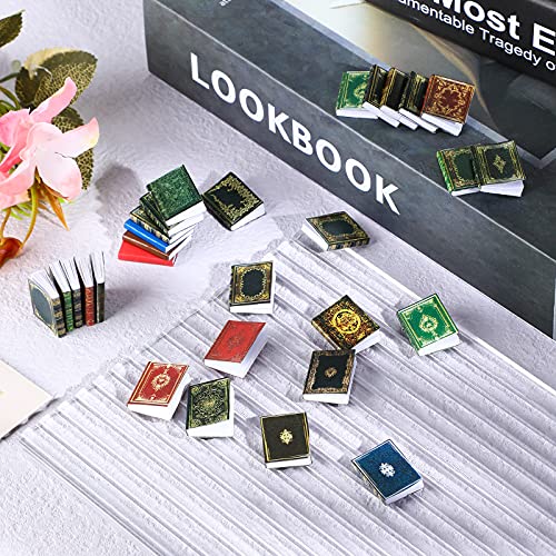 29 Piezas Libros en Miniaturas para Casa de Muñecas Mini Modelo de Libros Atemporales Surtidos Accesorios de Decoración de Casa de Muñecas Juguetes para Juego de Simulación (Patrón Clásico)