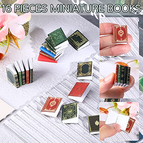 29 Piezas Libros en Miniaturas para Casa de Muñecas Mini Modelo de Libros Atemporales Surtidos Accesorios de Decoración de Casa de Muñecas Juguetes para Juego de Simulación (Patrón Clásico)