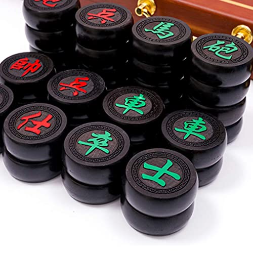 32 Pieces of Chess Wooden Party Game Chess Player Chinese Chess Double Chinese Chess (Color : Photo Color Size : 5449.51.8cm) (Photo Color 62 * 57.5 * 2.2cm)