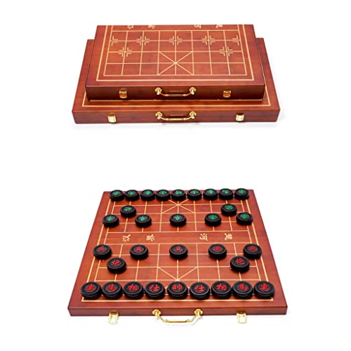 32 Pieces of Chess Wooden Party Game Chess Player Chinese Chess Double Chinese Chess (Color : Photo Color Size : 5449.51.8cm) (Photo Color 62 * 57.5 * 2.2cm)