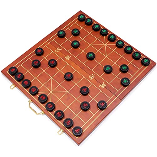 32 Pieces of Chess Wooden Party Game Chess Player Chinese Chess Double Chinese Chess (Color : Photo Color Size : 5449.51.8cm) (Photo Color 62 * 57.5 * 2.2cm)