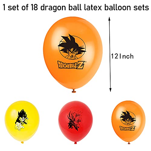 34pcs Suministros de fiesta de cumpleaños de Dragon Ball, las decoraciones de Dragon Ball Z incluyen adorno para tarta, adornos para cupcakes, pancarta, globos