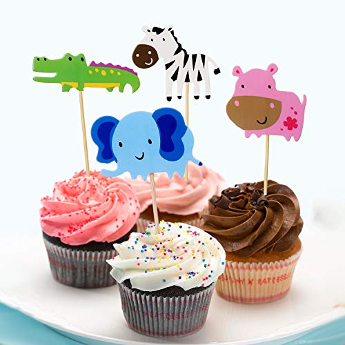 35 pcs decoración para tarta animales+guirnalda feliz Selva Fiesta cumpleaños Decoracion niños niño niña,decoración tartaanimales para niños Cumpleaños BabyShower Decoración(1er,3do,5er año cumpleaños