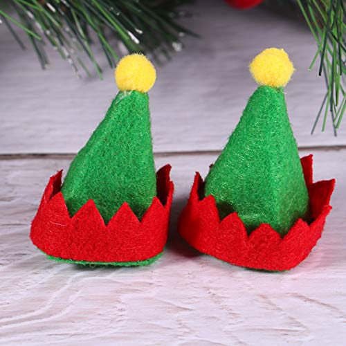 36 unids mini elfo de Navidad tapas diseño Lollipop sombreros decoraciones no tejido caramelo embalaje sombreros suministros de Navidad para la tienda del hogar