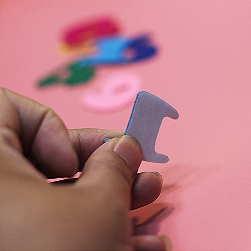 37 piezas autoadhesivas de fieltro con letras y números para pegar niños, coloridas pegatinas con purpurina, corazón alfabeto figuras, piezas fieltro perforadas para pegar el cono escolar manualidades