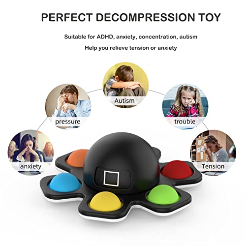 3pcs Pop Fidget Spinner Toys, Bubble Pop It Juguete, Mágico Spinning Juguetes Sensorial, Popit Fidget Toys, Dimple Sensory Antiestres el Juguete para TDAH Autismo Adultos Niños