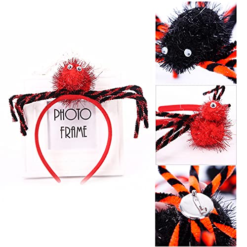 4 Piezas Diadema de Halloween Diadema Araña Accesorios Felpa araña Diadema para Adultos y Niños Carnaval Universal Aro de Pelo para Decoración de Halloween y Cosplay Fiesta（4 Piezas Colores）