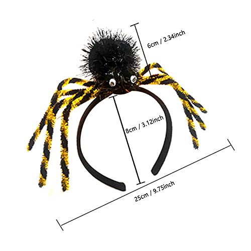 4 Piezas Diadema de Halloween Diadema Araña Accesorios Felpa araña Diadema para Adultos y Niños Carnaval Universal Aro de Pelo para Decoración de Halloween y Cosplay Fiesta（4 Piezas Colores）