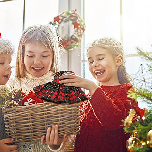 4 Ropa de Papá Noel de Moda Accesorio Navideño de Muñeco Elfo Incluye Falda Chaleco Esponjoso Vestido a Cuadros Rojo-Verde Camiseta de Manga Larga Ropa de Muñeco de Elfo Navideño sin Muñeca