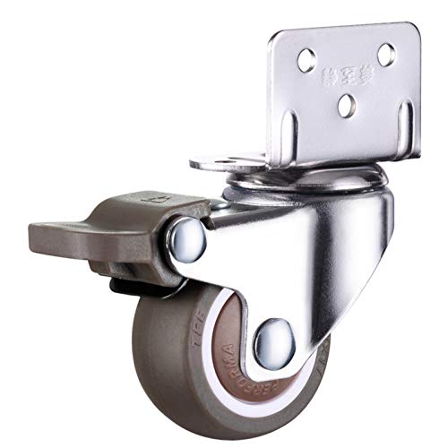 4 Unids 1.5 "Caster De Muebles, L Muebles De Inserción Ruedas De Goma Suave Caster, Rueda De Rodillo De Plata Para Cama De Cuna De Bebé Accesorio Para El Hogar ( Color : No brake , Size : 1.5 Inch )