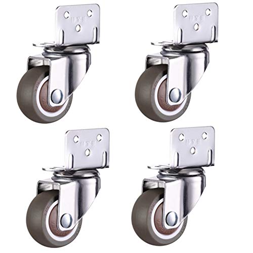 4 Unids 1.5 "Caster De Muebles, L Muebles De Inserción Ruedas De Goma Suave Caster, Rueda De Rodillo De Plata Para Cama De Cuna De Bebé Accesorio Para El Hogar ( Color : No brake , Size : 1.5 Inch )