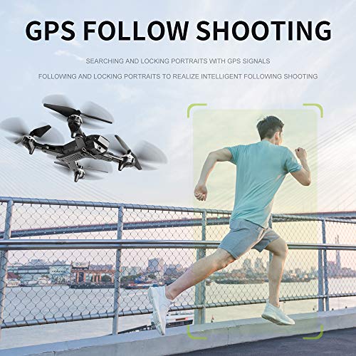 4K HD WiFi GPS Drone with Dual Camera for Adults, HJ38 FPV Professional Drone RC Quadcopter for Beginners with 5G Real Time Transmission, Follow-me, Gesture Photo, 40 Mins Flight Time