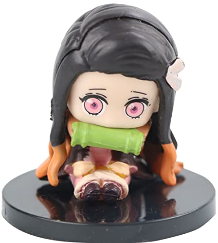 5 pcs figuras de acción de Demon Slayer, figuras de anime Tanjiro Nezuko Inosuke muñeca Rengoku Zenitsu, juguetes para el hogar (5 piezas-4,5 cm)