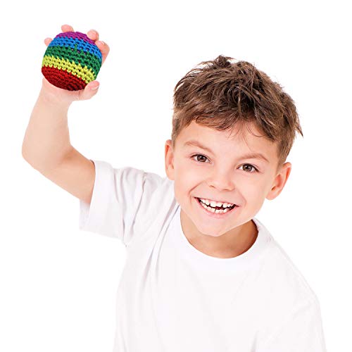 5 Piezas de Pelotas Tejidas de Multicolor Kickball Tejido Suave Bolas para Niños y Principiantes (5 Piezas)