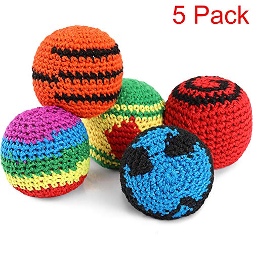 5 Piezas de Pelotas Tejidas de Multicolor Kickball Tejido Suave Bolas para Niños y Principiantes (5 Piezas)