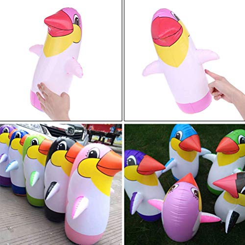 5 pingüinos hinchables de 22 cm, juguete suave, juguete hinchable para fiestas, accesorios para niños, juegos de interior (color aleatorio)