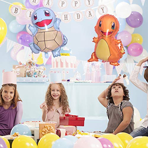 6 globos de Pokemon wopin-Pikachu temáticos de lámina para niños, decoración de suministros de fiesta de cumpleaños, relleno perfecto para bolsas de fiesta, suministros de bolsas de fiesta, botín