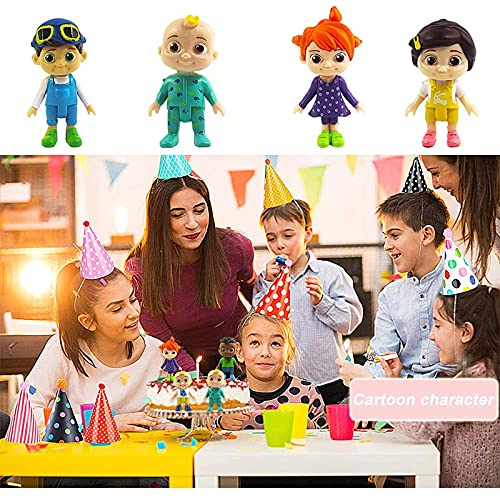 6 piezas figuras decorativas para tartas de Cocomelon,adorno de jardín de casa de muñecas,para decoración de cumpleaños familiar,minifiguras para adornos para niños,suministros para fiestas